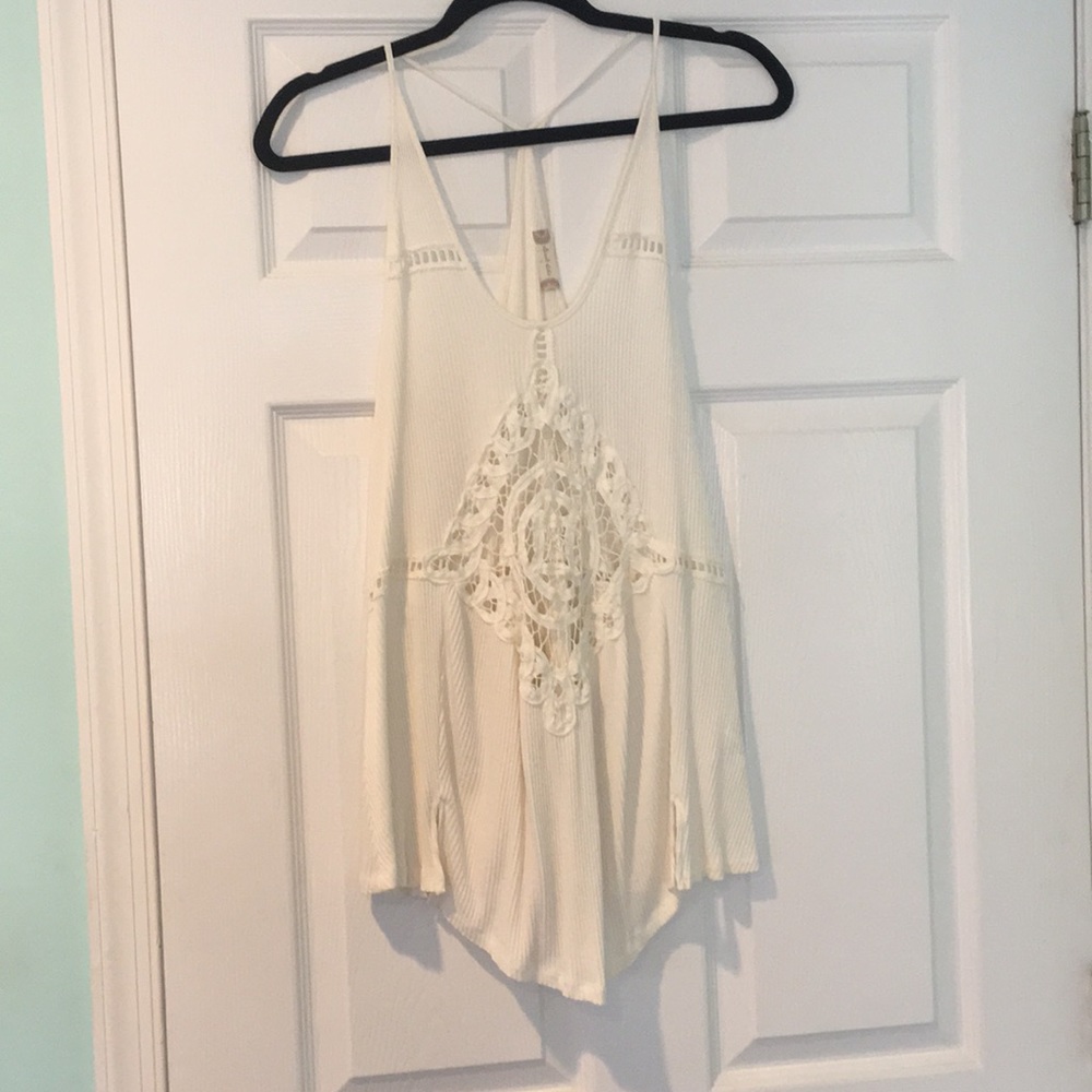 White cut out tank top